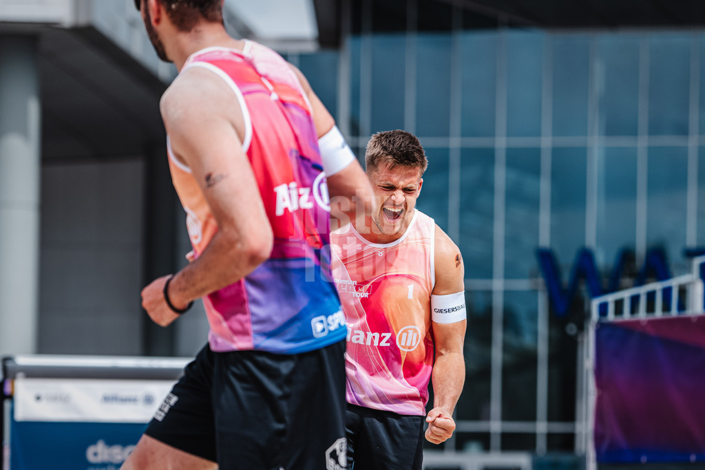 Beachvolleyball | Männer | German Beach Tour 2024 | Tourstop Bremen | 06.06.2024 | Luis Kubo jubelt