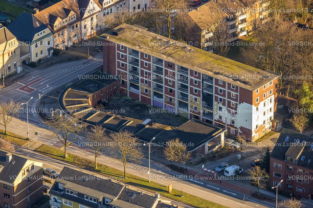 Gladbeck240108197 | Luftbild, Brandruine Erlenkrug an der Buersche Straße Ecke Erlenstraße, Zweckel, Gladbeck, Ruhrgebiet, Nordrhein-Westfalen, Deutschland
