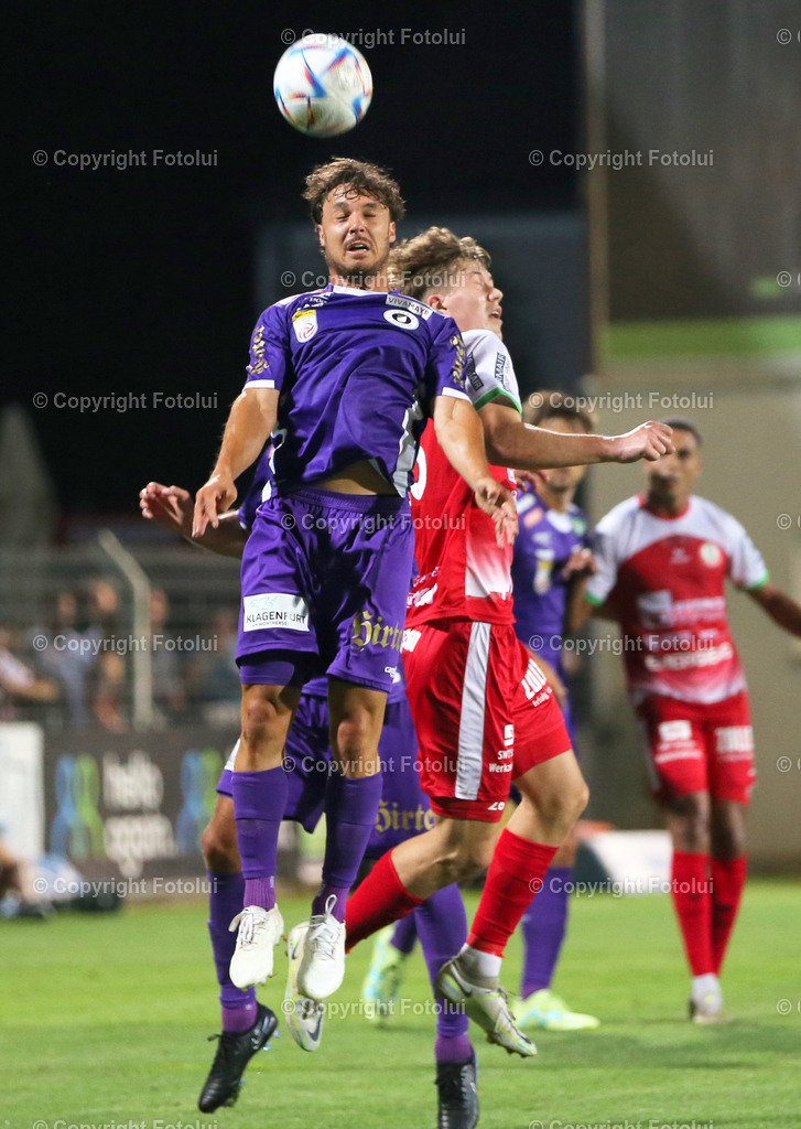 A_LUI_220723_11 | 1.RUNDE UNIQA OEFB CUP SK VORWAERTS STEYR-AUSTRIA KLAGENFURT 22.07.2023 IM BILD: SIMON STRAUDI (KLAGENFURT) FOTO:FOTOLUI/MW