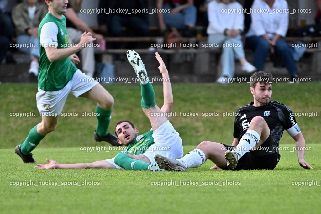 WSG Radenthein vs. URC Thal Assling | #7 Miljan Urosevic WSG Radenthein, #5 Tobias Markus Trojer URC Thal Assling, WSG Radenthein vs. URC Thal Assling, WSG Radenthein vs. URC Thal Assling am 30.05.2025 in Radenthein (Sportplatz Radenthein), Austria, (Photo by Bernd Stefan)