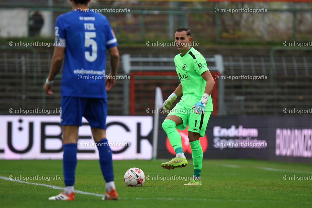 Fußball I Herren I Saison 2025/2026 I Regionalliga Nord I 19. Spieltag I VfB Lübeck - SV Meppen | Noah Cole Oberbeck (1, SV Meppen) - Realisiert mit Pictrs.com