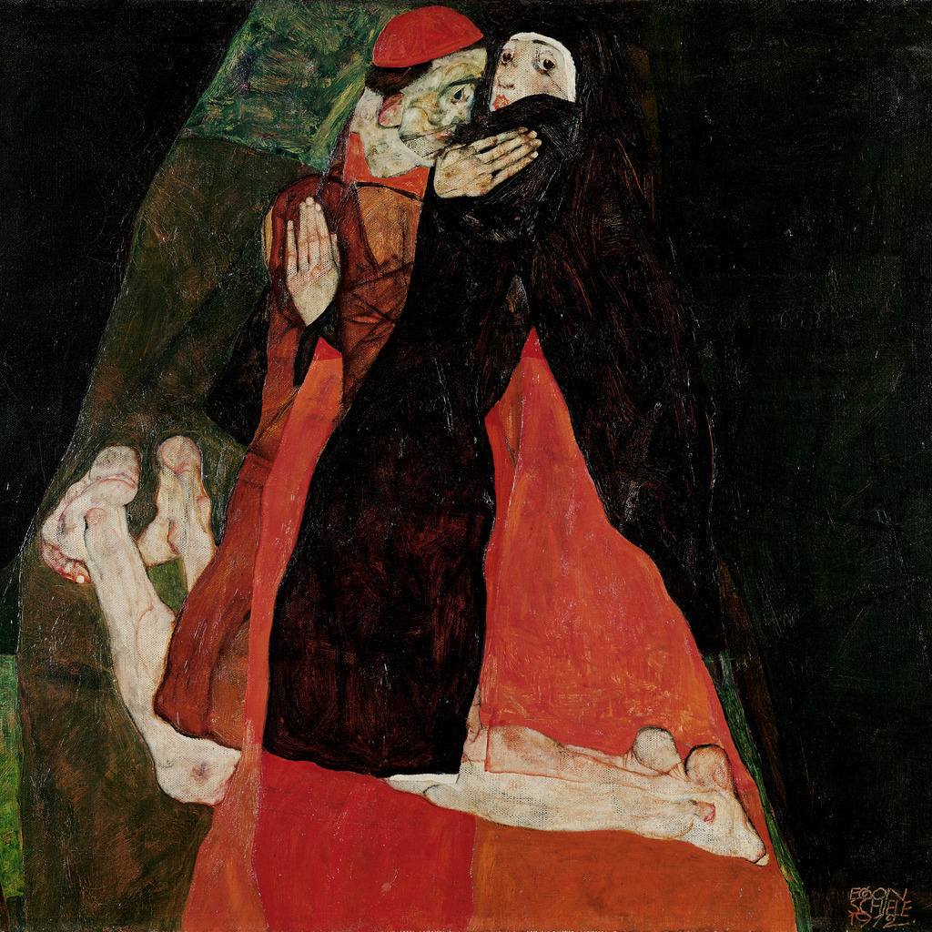 Egon Schiele - Kardinal und Nonne | Moderne Wandbilder auf Leinwand, Acylglas, Alu-Dibond oder als Poster. Tauchen Sie ein in die Welt KI-generierter Kunstwerke - entdecken Sie hochwertige Kunstdrucke unserer Gemälde, Illustrationen und fotorealistischen Motive.
