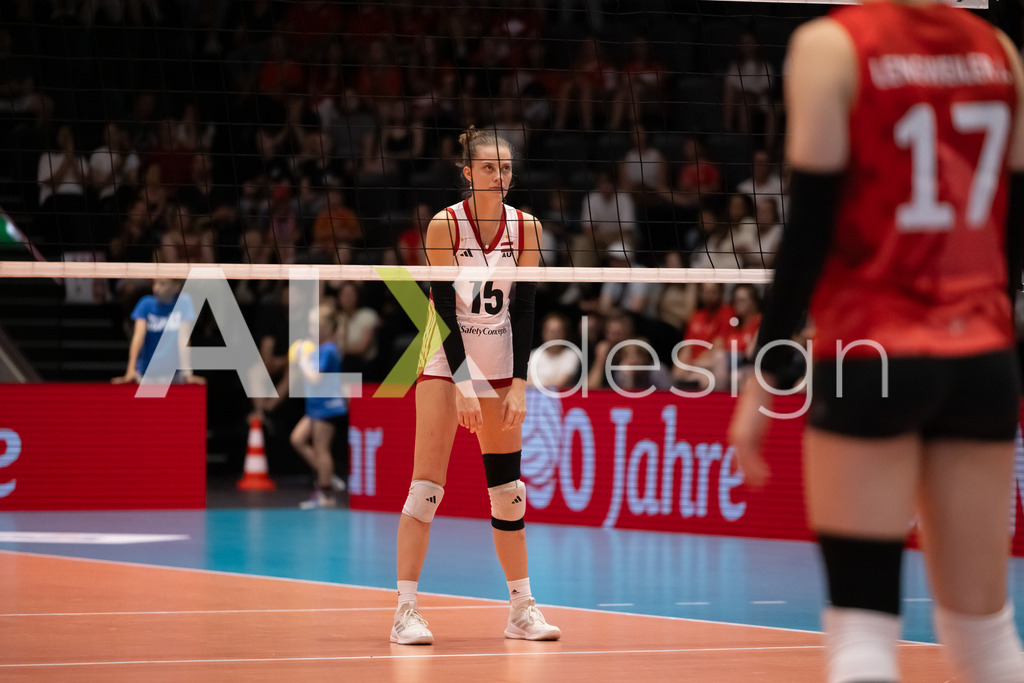 Austria v Switzerland - CEV European League Women | KRIENS, SWITZERLAND - JUNE 14: MARIE KRISTIN BRUCKNER of Austria during the CEV European League match between Austria and Switzerland at Pilatus Arena on June 14, 2026 in Kriens, Switzerland. - Realisiert mit Pictrs.com
