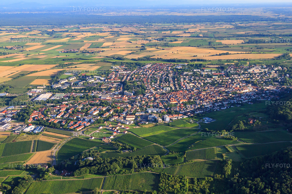 Luftbild: Stadtansicht aus Nordwesten in Bad Bergzabern im Bundesland Rheinland-Pfalz in Deutschland. Foto: IMG_51306.jpg vom 04.08.2012 durch Werner Riehm/FLY-FOTO.de