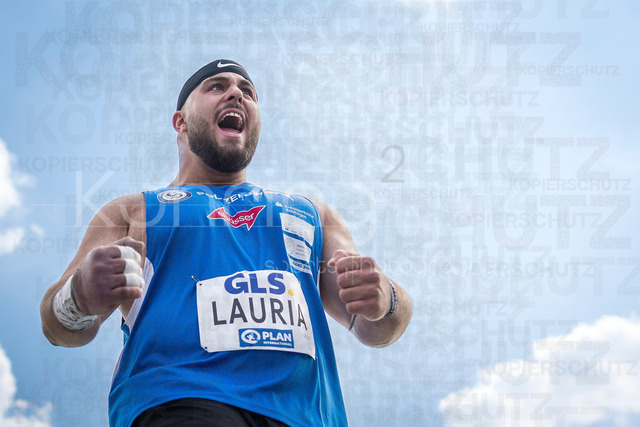 Deutsche Leichtathletik-Meisterschaften; Bochum-Wattenscheid, 25.07.2026 | Tizian Lauria (VfL Sindelfingen), Kugelstossen; Deutsche Leichtathletik-Meisterschaften am 25.07.2026 im Lorheide-Stadion, Bochum-Wattenscheid (Nordrhein-Westfalen).