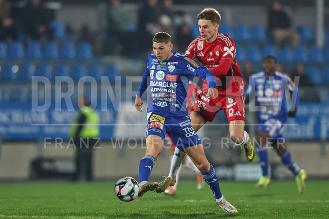 UEFA Europa League 2025/26: SK Sturm Graz vs SK Brann | Graz, Austria, 29.JAN.26 - SOCCER - UEFA Europa League, SK Sturm Graz vs SK Brann Bergen. The image shows Elias Havel (Hartberg) and Krystof Danek (Lask).