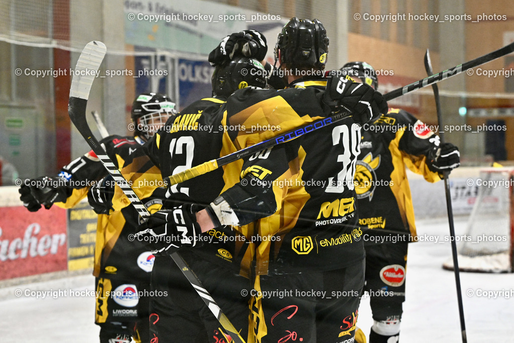 EC MET PHOTOVOLTAIK HORNETS SPITTAL vs. EV ZELTWEG MURTAL LIONS | Jubel EC Hornets Spittal Mannschaft, #12 Glavic Gasper EC Hornets Spittal, #23 Sodja Urban EC Hornets Spittal, #38 Zorec Marco EC Hornets Spittal, EC MET PHOTOVOLTAIK HORNETS SPITTAL vs. EV ZELTWEG MURTAL LIONS, EC MET PHOTOVOLTAIK HORNETS SPITTAL vs. EV ZELTWEG MURTAL LIONS am 08.02.2026 in Spittal an der Drau (Eissportzentrum Spittal), Austria, (Photo by Bernd Stefan)