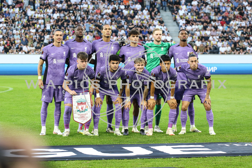 LASK Linz - FC Liverpool | LINZ,AUSTRIA,21.SEPT.23 - UEFA Europa League, LASK Linz - FC Liverpool, Image shows: the team of  of (Liverpool FC).
Photo: Sportmediapics.com/ Andreas Willdoner