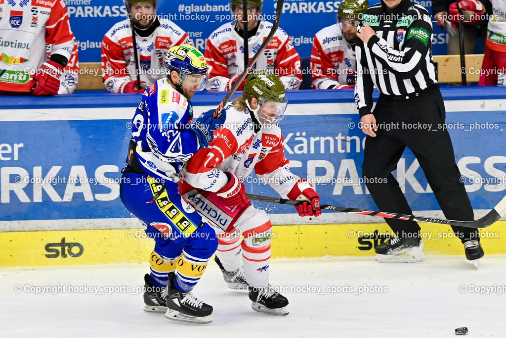 EC IDM Wärmepumpen VSV vs. HCB Südtirol Alperia | #72 John Hughes EC VSV, #73 Philip Samuelsson HCB Südtirol Alperia, EC IDM Wärmepumpen VSV vs. HCB Südtirol Alperia, EC IDM Wärmepumpen VSV vs. HCB Südtirol Alperia am 28.12.2025 in Villach (Stadthalle Villach), Austria, (Photo by Bernd Stefan)
