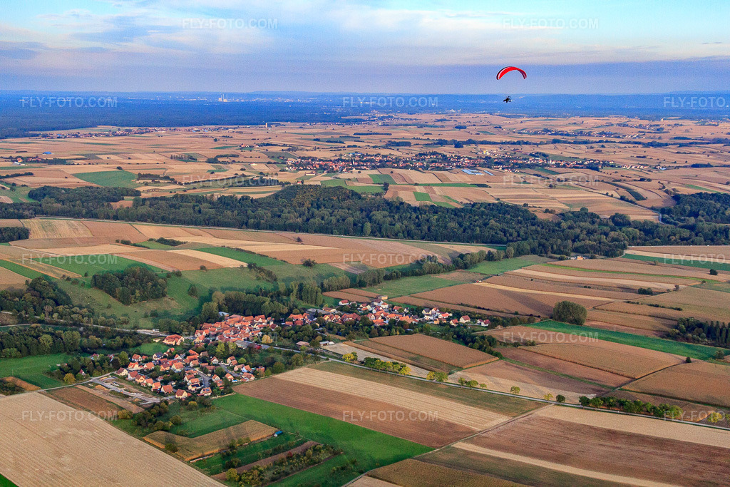 Aerial view: View of the town from the northwest in Ingolsheim in the state Bas-Rhin, France.Photo: IMG_53750.jpg taken on 09/30/2012 by Werner Riehm/FLY-FOTO.comResolution of the original: 4752 x 3168 px