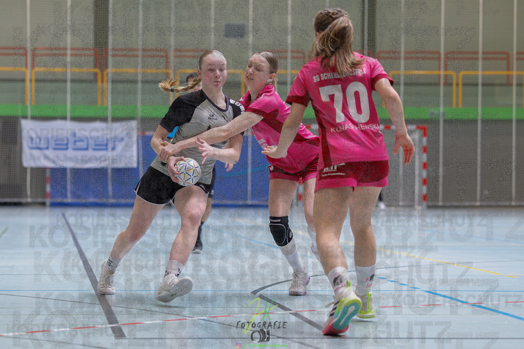 Hessenmeisterschaft wJC - Spiel um Platz 3; TuS Kriftel - SG Schenklengsfeld | Hessenmeisterschaft wJC - Spiel um Platz 3; TuS Kriftel - SG Schenklengsfeld am 22.03.2025 in Biedenkopf (Sporthalle Lahntalschule)Photo © 2025 - Jörg Heinrich - Realisiert mit Pictrs.com