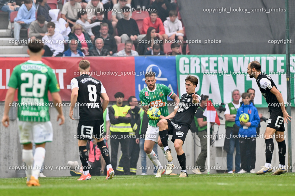 SK Puntigamer Sturm vs. SK Rapid Wien Siegerehrung, Impressionen | #8 Alexander Prass SK Sturm, #9 Guido Burgstaller SK Rapid, #4 Jon Gorenc Stankovic SK Sturm, SK Puntigamer Sturm vs. SK Rapid Wien Siegerehrung, Impressionen, SK Puntigamer Sturm vs. SK Rapid Wien Siegerehrung, Impressionen am 01.05.2024 in Klagenfurt (Wörthersee Stadion ), Austria, (Photo by Bernd Stefan)