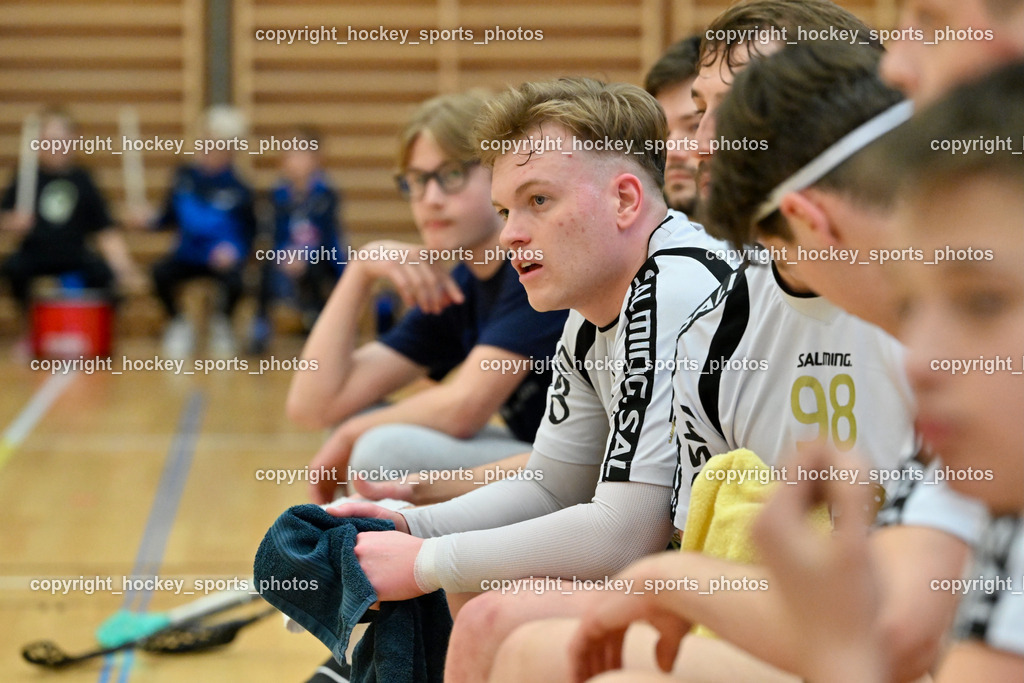 FBK Loka vs. VSV Unihockey | #17 Anze Podobnik FBK Loka, FBK Loka vs. VSV Unihockey, FBK Loka vs. VSV Unihockey am 23.03.2025 in Villach (Ballspielhalle St. Martin), Austria, (Photo by Bernd Stefan)