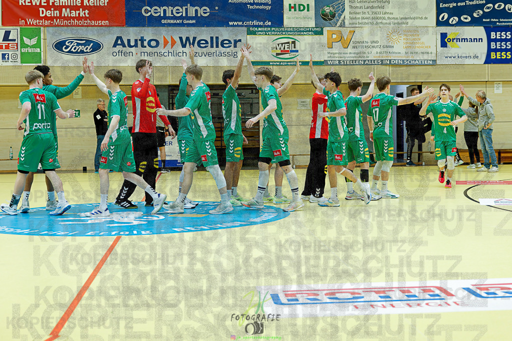 mJB Pokalrunde dt. Meisterschaft, TV Hüttenberg - TSV GWD Minden | mJB Pokalrunde dt. Meisterschaft, TV Hüttenberg - TSV GWD Minden am 15.03.2025 in Münchholzhausen (Sporthalle Münchholzhausen)Photo © 2025 - Jörg Heinrich - Realisiert mit Pictrs.com