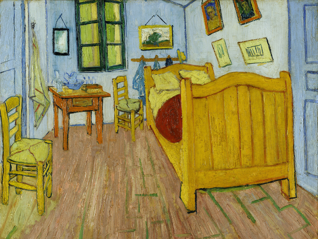 Vincent Van Gogh - Das Schlafzimmer | Moderne Wandbilder auf Leinwand, Acylglas, Alu-Dibond oder als Poster. Tauchen Sie ein in die Welt KI-generierter Kunstwerke - entdecken Sie hochwertige Kunstdrucke unserer Gemälde, Illustrationen und fotorealistischen Motive.