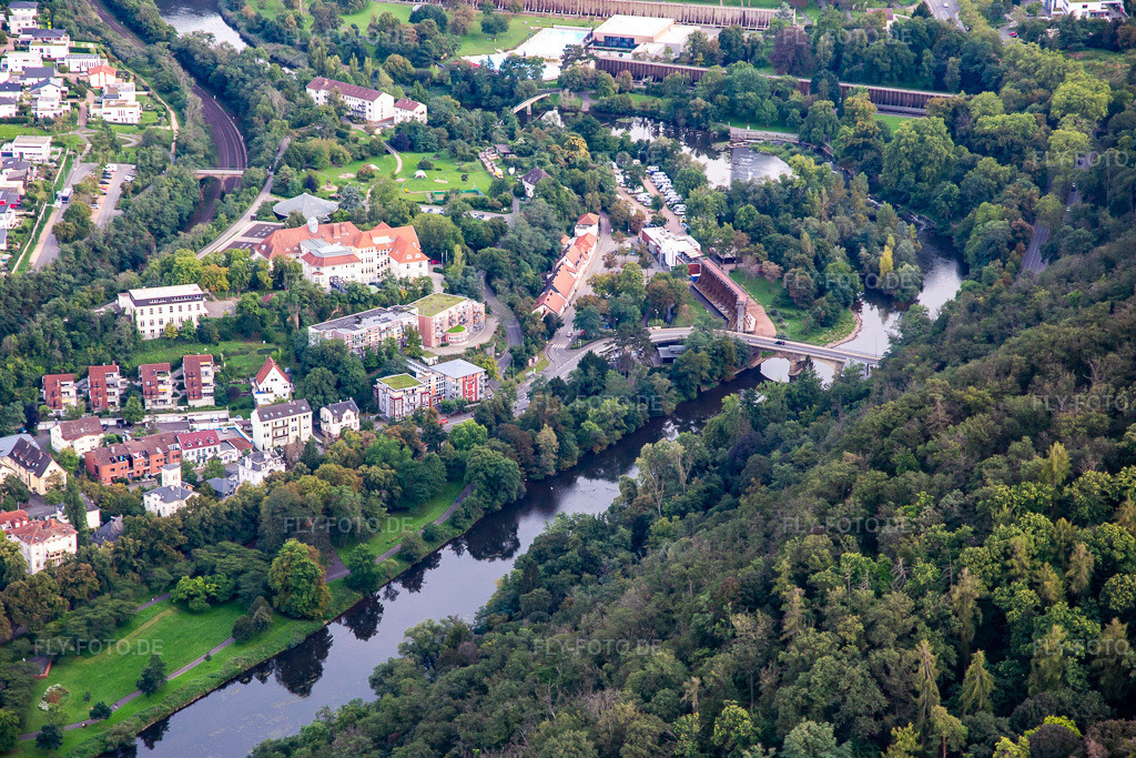 Luftbild: Salinen Park in Bad Kreuznach im Bundesland Rheinland-Pfalz in Deutschland.Foto: IMG_138328.jpg vom 03.09.2023 durch Werner Riehm/FLY-FOTO.deAuflösung des Originals: 5472 x 3648 px
