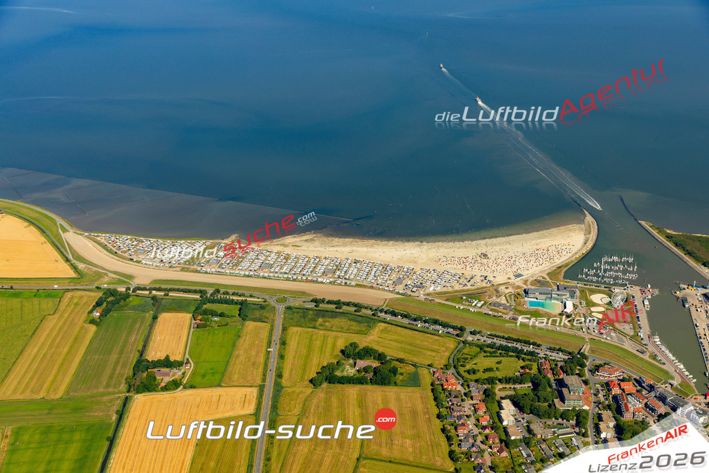 Aktuelles Luftbild von Bensersiel Esens - Die Luftaufnahme wurde 2022 mittels UL-Flugzeug erstellt ( keine Drohne ) - hochauflösende Kamera-Systeme von  Canon -Beste Qualität - Für grossformatige Ausdrucke geeignet. Die Geschenkidee !