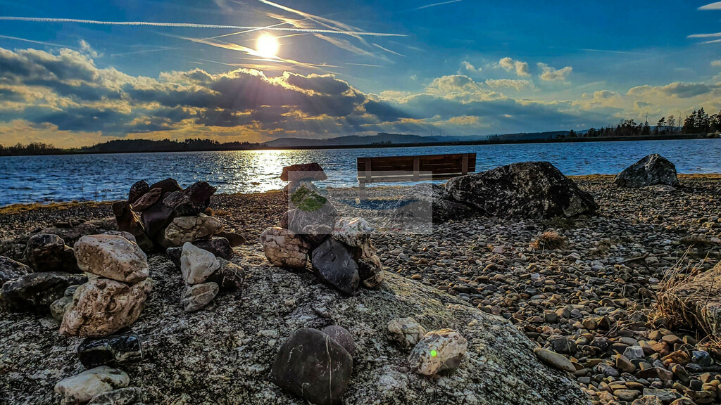Sonnenuntergang am Förmitzspeicher | Impressionen rund um Hochfranken - Frankenwald - Fichtelgebirge - Realisiert mit Pictrs.com