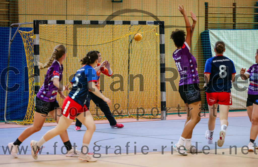 2023-10-14_077_SpVgg_Altenerding_gegen_HSG_Freising_Neufahrn_Damen | Erding, Deutschland, 14.10.2023:
Handball, Bezirksliga Frauen Altbayern 2023 / 2024, 3. Spieltag, SpVgg Altenerding II gegen HSG Freising-Neufahrn II, Endergebnis: 23:28

Torfrau Anna-Lena Schmitt (SpVgg Altenerding, #12), Nikayla Alston (SpVgg Altenerding, #11), Antonia Reichenauer (HSG Freising-Neufahrn, #8)

Foto: Christian Riedel / fotografie-riedel.net