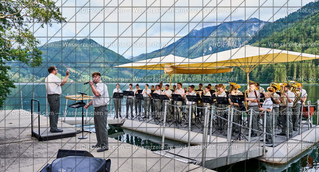 ALP1016_XXXX-Chopin-Festival_Ausklang | (C)FotoLois.com, Alois Spandl. XXXX. Chopin-Festival in der Kartause Gaming, musikalischer AUSKLANG auf der Seebühne Lunz mit dem Blasorchester der Miltärmusik Niederösterreich unter der Leitung von Oberst Adolf Obendrauf, So 18. August 2024.