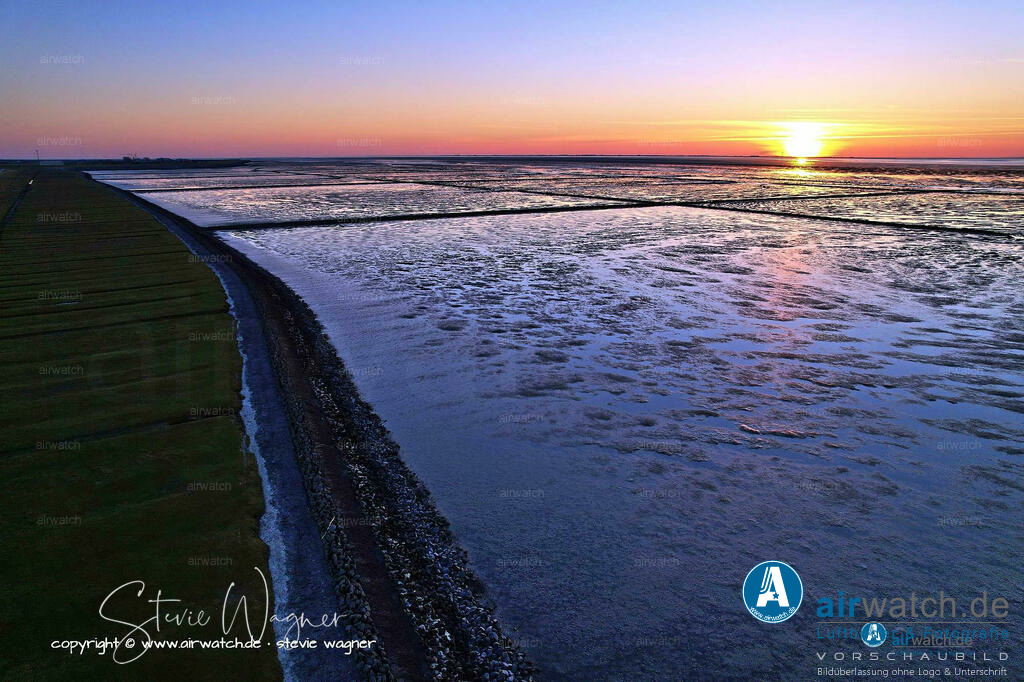 Luftbilder Nordfriesland, Nordstrand, Elisabeth-Sophien-Koog, Wattenmeer, Landgewinnung, Küstenschutz | Luftbild, Nordfriesland, Nordstrand, Elisabeth-Sophien-Koog, Wattenmeer, Landgewinnung, Küstenschutz