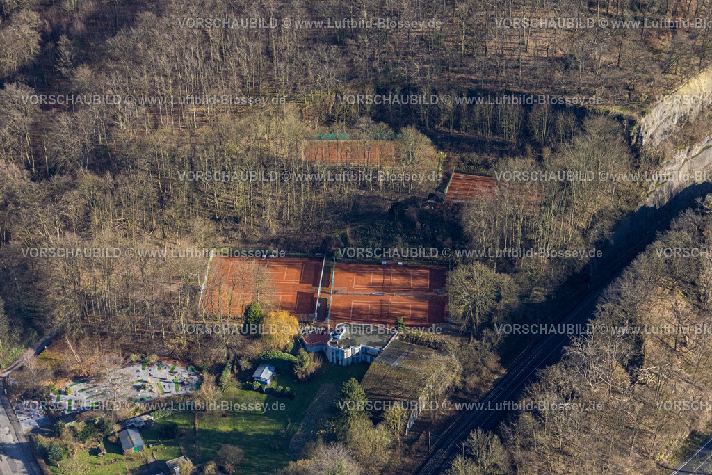 Witten240102989 | Luftbild, Tennisanlage Tennisplätze TC Hohenstein Witten e.V., im Waldgebiet, Witten, Ruhrgebiet, Nordrhein-Westfalen, Deutschland