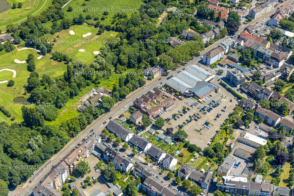 Muelheim230704164 | Luftbild, Einkaufszentrum, Penny, Rewe Supermarkt, Speldorf, Mülheim an der Ruhr, Ruhrgebiet, Nordrhein-Westfalen, Deutschland