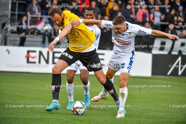 AUT, Admiral Bundesliga, LASK Linz vs SCR Altach | 23.04.2022, Raiffeisen Arena Pasching, AUT, Admiral Bundesliga, LASK Linz vs SCR Altach, im Bild Oumar Sako (Lask), Branko Jovicic (Lask) vs Atdhe Nuhiu (Altach)


// Admiral Bundesliga Match between LASK Linz and SCR Altach in Pasching, Austria on 2022/04/23
