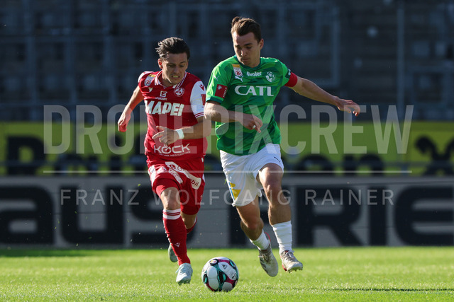 Grazer AK 1902 vs WSG Tirol – Austrian Bundesliga | Graz, Austria, 02.MAY.26 - SOCCER - ADMIRAL Bundesliga, Qualification Group, Grazer AK 1902 vs WSG Tirol. The image shows Christian Lichtenberger (GAK) and Valentino Mueller (WSG Tirol).