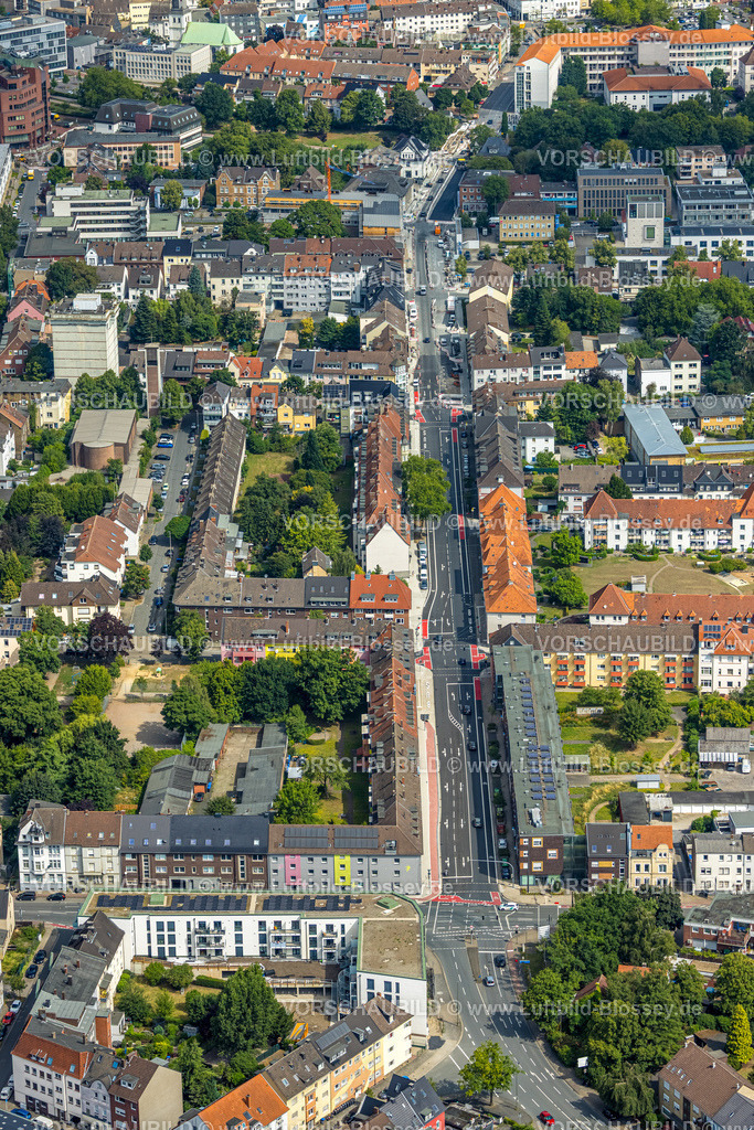 Hamm250700754Mitte | Luftbild, Wohngebiet Goethestraße B63 und Straßenkreuzung mit Alleestraße, Mitte, Hamm, Ruhrgebiet, Nordrhein-Westfalen, Deutschland