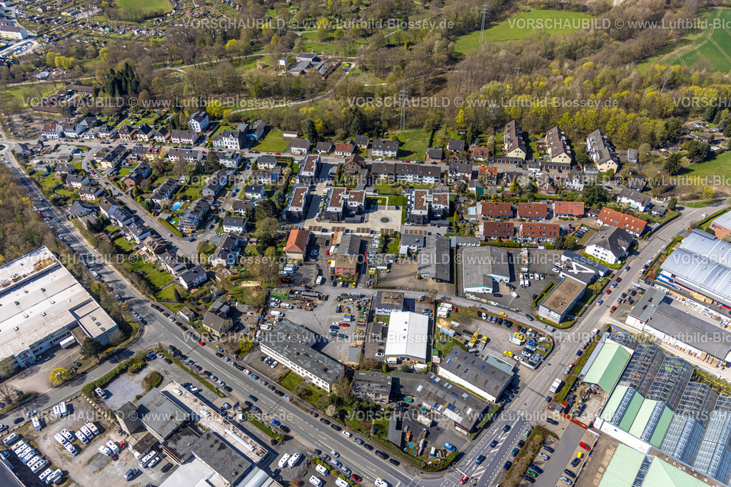 Witten220401127 | Luftbild, Bebbelsdorf mit neuer Wohnsiedlung auf dem Gelände der ehemaligen Gärtnerei Schüren, Witten, Ruhrgebiet, Nordrhein-Westfalen, Deutschland