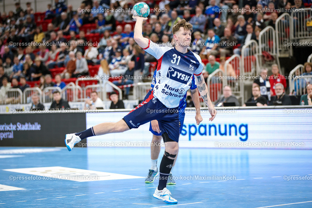 Due1HBL02062402083 | 02.06.2024, Handball, Düsseldorf, PSD-Bank Dome, Liqui Moly Handball Bundesliga, Spieltag 34, Saison 2023 2024, Bergischer HC - SG Flensburg-Handewitt: Emil Jakobsen (SG Flensburg-Handewitt)
