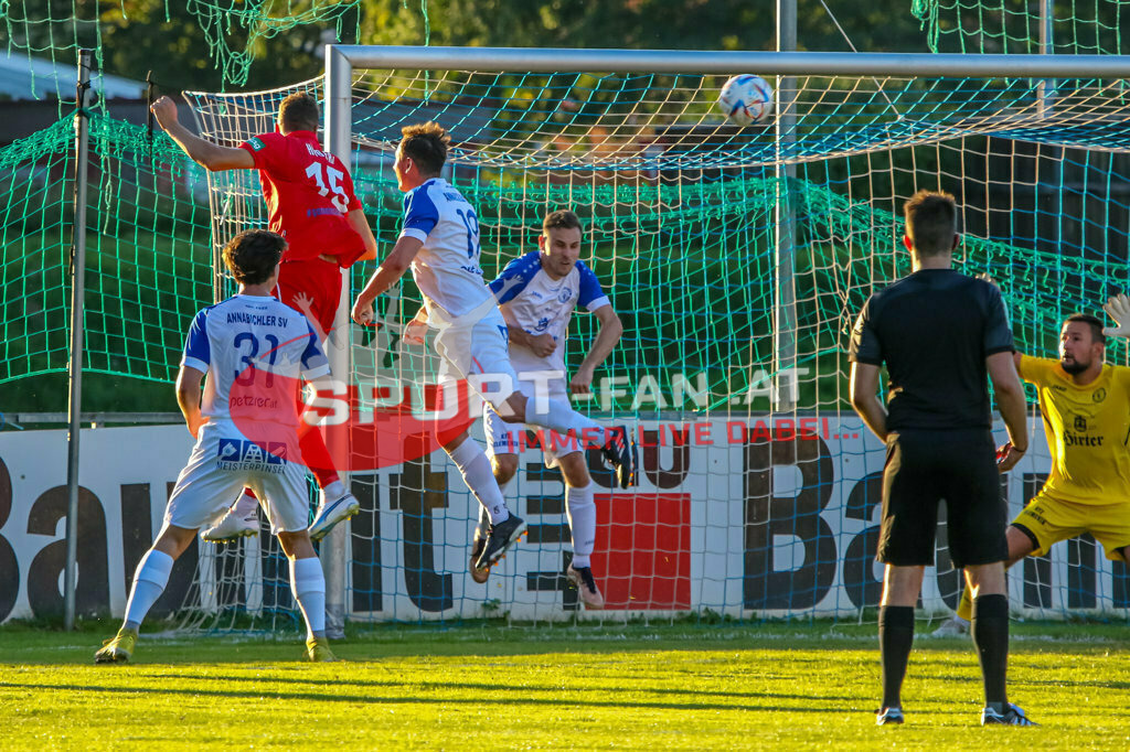 ASV Klagenfurt - SC St Veit 1-6, Unterliga Ost  3. Runde | Vladimir Kajkut (ASV Klagenfurt #1) Michael Kaiser (ASV Klagenfurt #19)Oliver Mayrobnig (ASV Klagenfurt #31) Philipp Höberl (SC St. Veit #15) ASV Klagenfurt - SC St Veit 1-6 am 11.08.2023 in Klagenfurt
(Sportplatz Annabichl), Austria, (Photo by Ernst Krawagner sport-fan.at) - Realisiert mit Pictrs.com