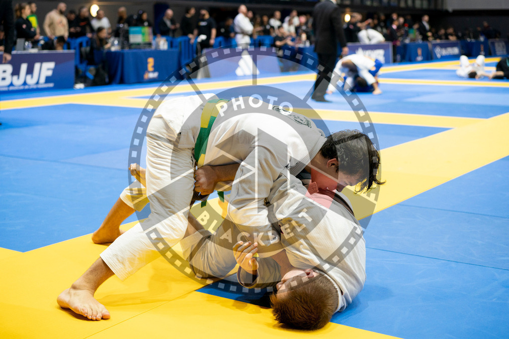 20240124PBB02386 | Fighters compete during the second day of the IBJJF European Championship in Paris, France, on January 24, 2024.