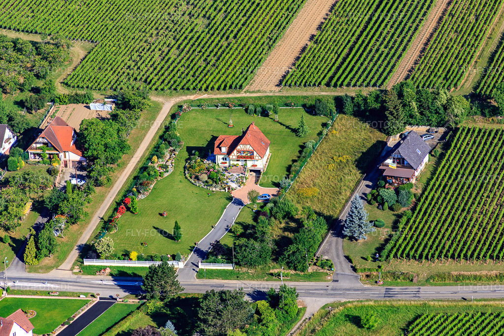 Luftbild: Rue Principale in Rott im Bundesland Bas-Rhin in Frankreich. – Foto: IMG_083007.jpg vom 26.06.2015 durch Werner Riehm/FLY-FOTO.de – Auflösung des Originals: 5472 x 3648 px