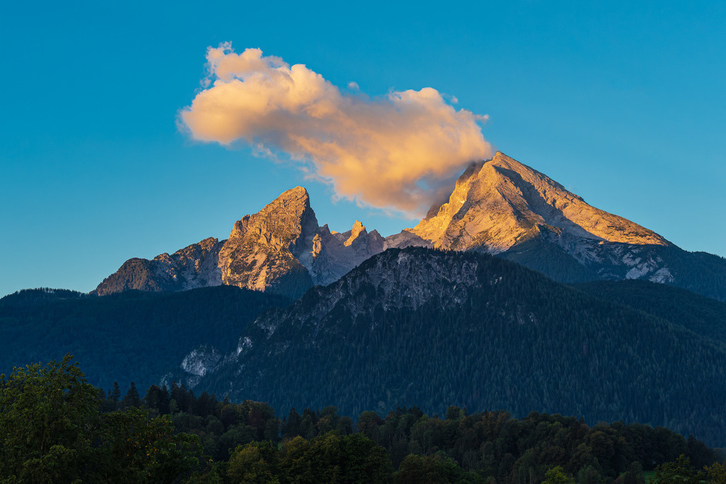 Blick auf den Berg Watzmann im Berchtesgadener Land | Blick auf den Berg Watzmann im Berchtesgadener Land.