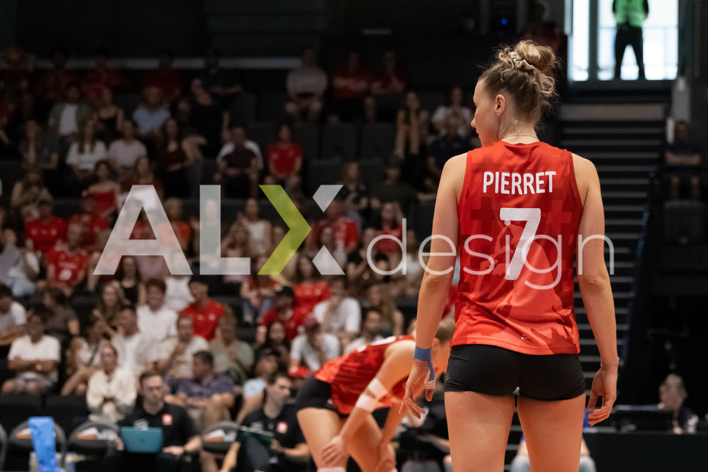 Austria v Switzerland - CEV European League Women | KRIENS, SWITZERLAND - JUNE 14: MÉLINE PIERRET of Switzerland during the CEV European League match between Austria and Switzerland at Pilatus Arena on June 14, 2026 in Kriens, Switzerland. - Realisiert mit Pictrs.com
