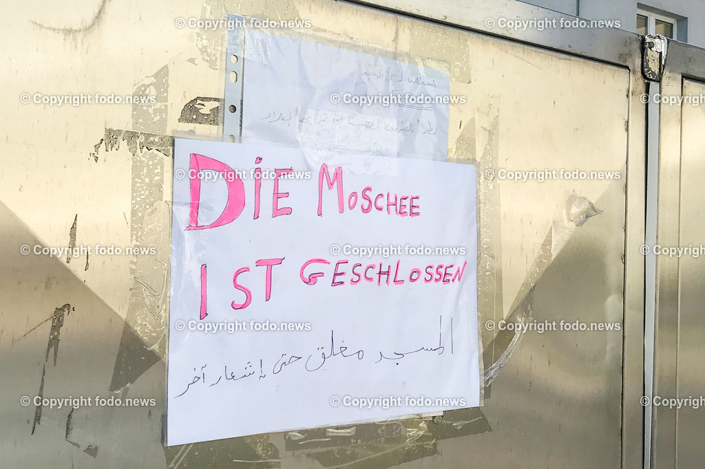 Corona_ 5 Jahre Covid Lockdown_ 15.03.2025-49 | 15.03.2025, Linz, AUT, Corona, 5 Jahre Covid Lockdown, im Bild Stadtansichten, Themenbild, Moschee, geschlossen, Hinweis, Schild