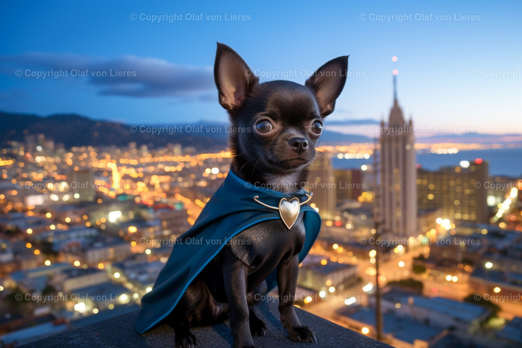 Chihuahua als Superheld | Chihuahuas als Held mit Cape