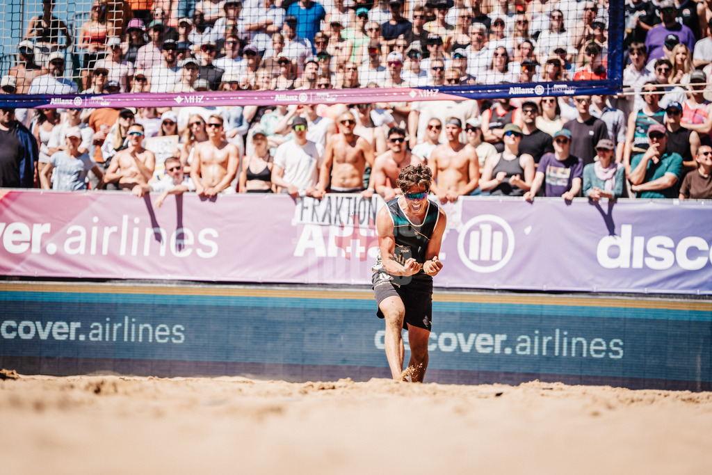 Beachvolleyball | Männer | Allianz German Beach Tour 2025 | Tourstop Düsseldorf | 11.05.2025 | Lui Wüst jubelt