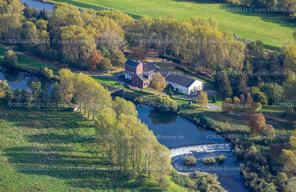 Wetter221017225 | Luftbild, Gemeinschaftswasserwerk Volmarstein mit Wehr am Fluss Ruhr, Wetter, Ruhrgebiet, Nordrhein-Westfalen, Deutschland