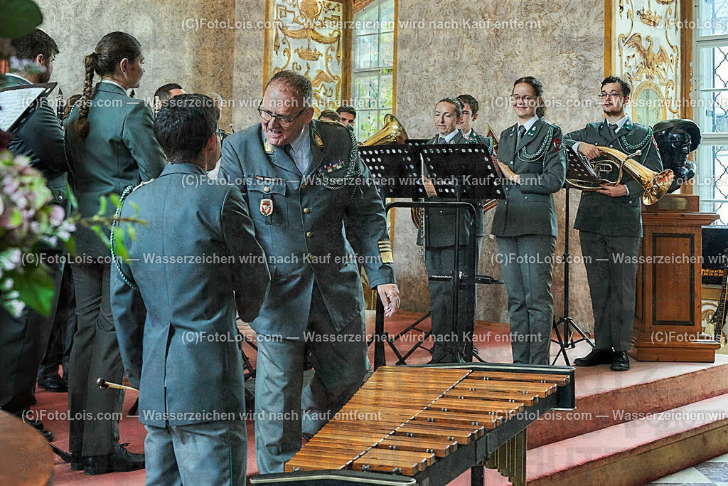 ALS1535_XXXIX-Chopin-Festival_Ausklang_Militaermusikkapelle NOe | (C)FotoLois.com, Alois Spandl, XXXIX. internationales CHOPIN-Festival in der Kartause Gaming, AUSKLANG in der Barockbibliothek mit der Militärmusik Niederösterreich unter der Leitung von Militärkapellmeister Oberst Adolf Obendrauf, So 6. August 2023.