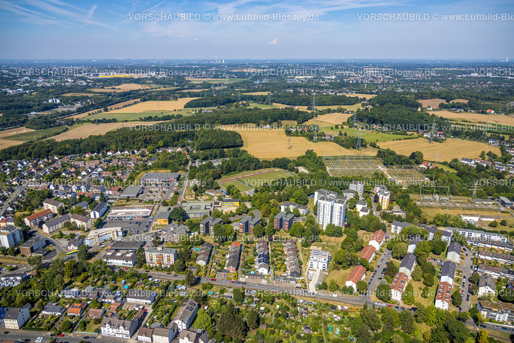 Witten220808662 | Luftbild, Einkaufszentrum Haldenweg, Edeka und Aldi Supermarkt, Hellwegschule, Heven, Witten, Ruhrgebiet, Nordrhein-Westfalen, Deutschland