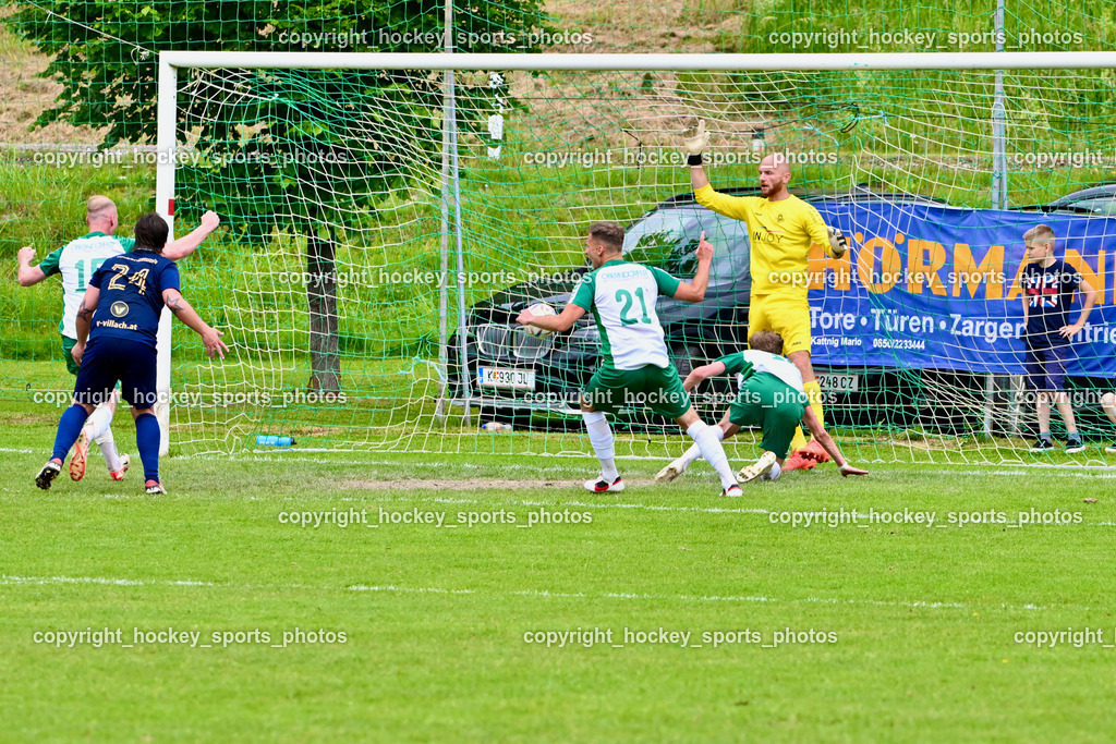 ATUS Velden vs. VST Völkermarkt | Tor VST Völkermarkt, #24 Gerfried Einspieler ATUS Velden, #21 Oliver Kuester VST Völkermarkt, #31 Alexander Kofler ATUS Velden, #11 Marco Raunegger ATUS Velden, #10 Mario Michael Kuester VST Völkermarkt, ATUS Velden vs. VST Völkermarkt, ATUS Velden vs. VST Völkermarkt am 30.05.2024 in St. Egyden (Sportpark St. Egyden), Austria, (Photo by Bernd Stefan)