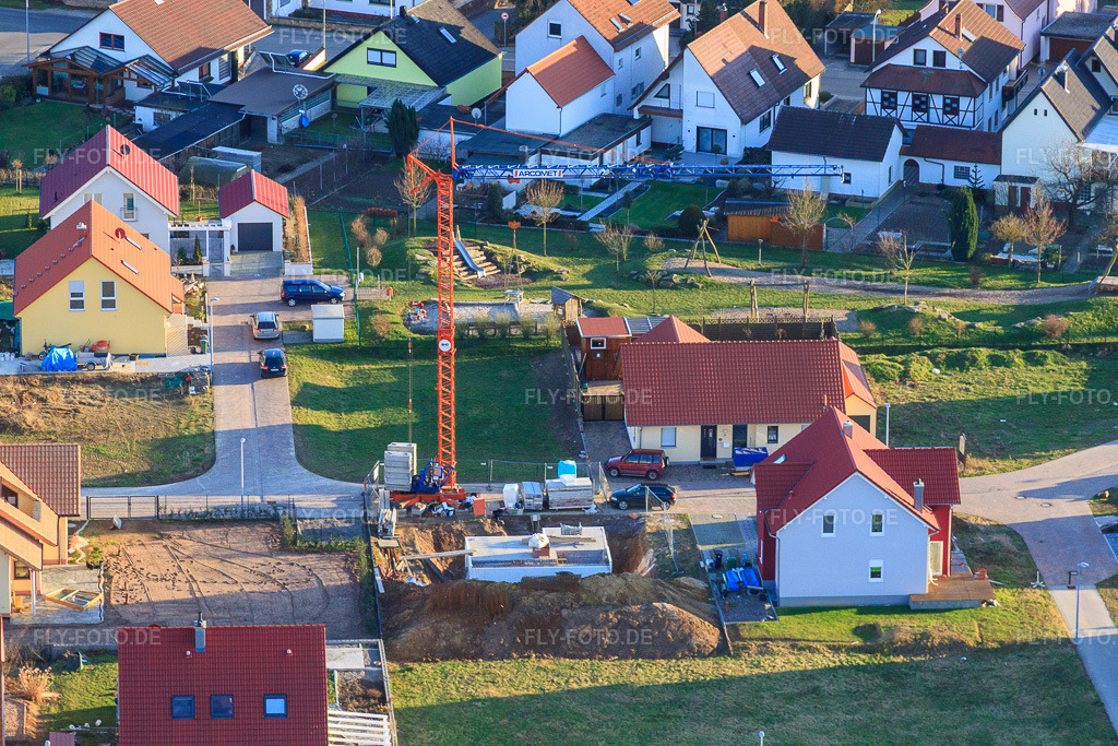 Luftbild: Magdalena-Wingerter-Straße im Ortsteil Schaidt in Wörth im Bundesland Rheinland-Pfalz in Deutschland. Foto: IMG_37234.jpg vom 22.01.2011 durch Werner Riehm/FLY-FOTO.de