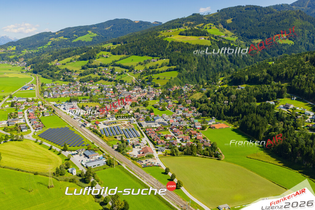 Luftaufnahme von  Öblarn - Die Luftaufnahme wurde 2025 vom UL-Flugzeug heraus erstellt ( keine Drohne ) - Hochauflösende Luftaufnahme - für professionelle Ausdrucke geeignet. Die Geschenkidee !Mit Lizenz und Bildrechte bestellbar