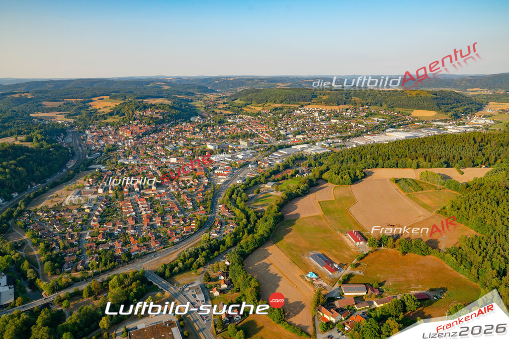 Das Luftbild der Stadt Kronach wurde 2018 vom Flugzeug heraus erstellt (keine Drohne) Aufnahmehöhe ca.400 Meter- hohe Auflösung für beste Druck-Qualität