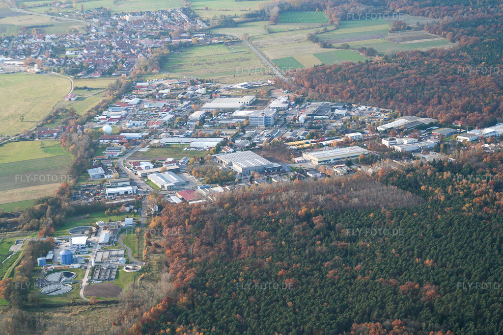 Luftbild: Industriegebiet Im Altenschemel im Ortsteil Speyerdorf in Neustadt im Bundesland Rheinland-Pfalz in Deutschland. Foto: IMG_14581.jpg vom 08.11.2008 durch Werner Riehm/FLY-FOTO.de