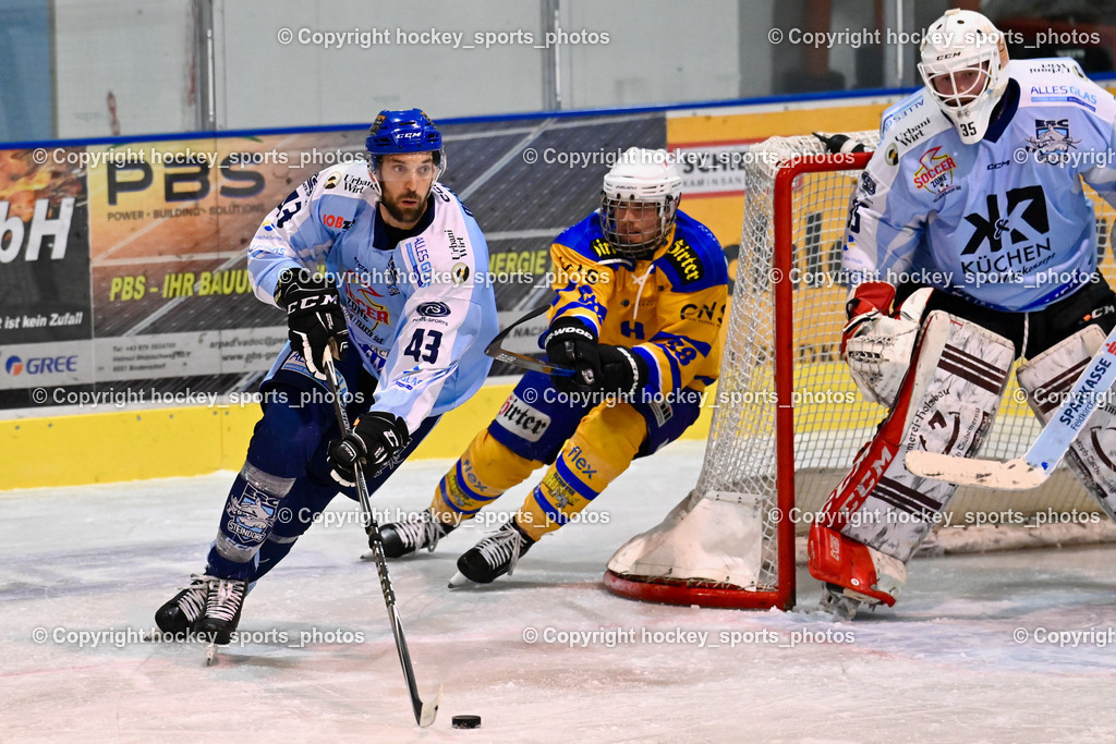 ESC Steindorf vs. EHC Althofen 22.2.2023 | #43 Oraze Martin, #88 Ettinger Marc, #35 Mayrobnig Marco