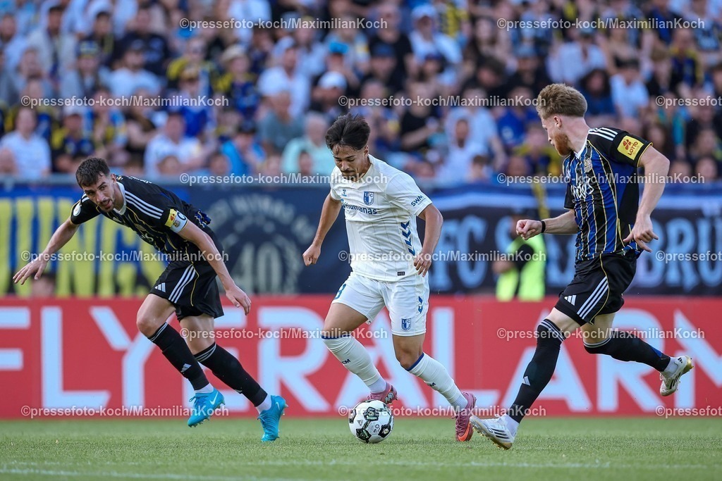 DFB15082501065 | 15.08.2025, Fußball, DFB-Pokal, 1. FC Saarbrücken - 1.FC Magdeburg, Ludwigsparkstadion, Saison 2025 2026: Laurin Ulrich&nbsp;(1FC Magdeburg #08)   DFB regulations prohibit any use of photographs as image sequences and or quasi-video.